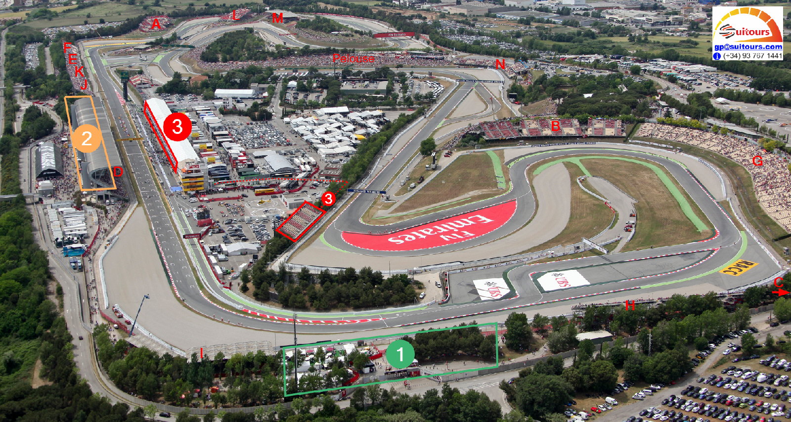 Mapa espacios VIP MotoGP Barcelona